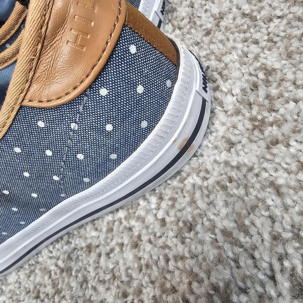 TOMMY HILFIGER Twalovie Casual Sneakers Women's 7 M Blue Polkadots Denim Shoes - Picture 8 of 15